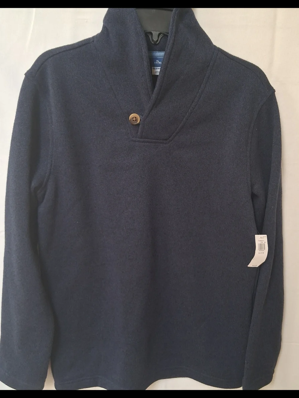 Old Navy Boys Navy Blue Shawl Collar Button Pullover Sweater XL 14-16 NWT